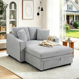 Modern Chaise Sofa With Hidden Storage For Living Room