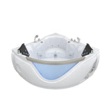 Xavier - Double Corner Massage Bathtub, Equipped With Gfci Plug And Ul Certified Water Pump, Upc Certified Drain - Milk White