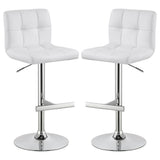 Lenny - Upholstered Adjustable Bar Stool (Set of 2) - White