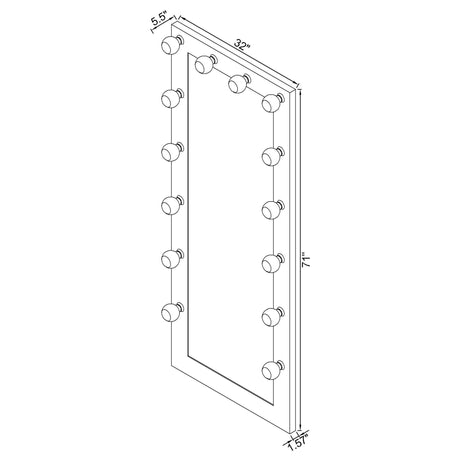 Theron - Floor Mirror With LED Lighting