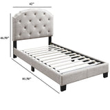 Button Tufted Bed With Nailhead Trim