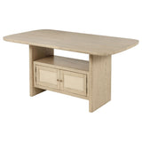 Kimpton - Counter Height Dining Table With Storage Cabinet And Shelves - Beige