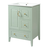 Retro Bathroom Vanity With Sink, Soft Closing Cabinet & Drawers