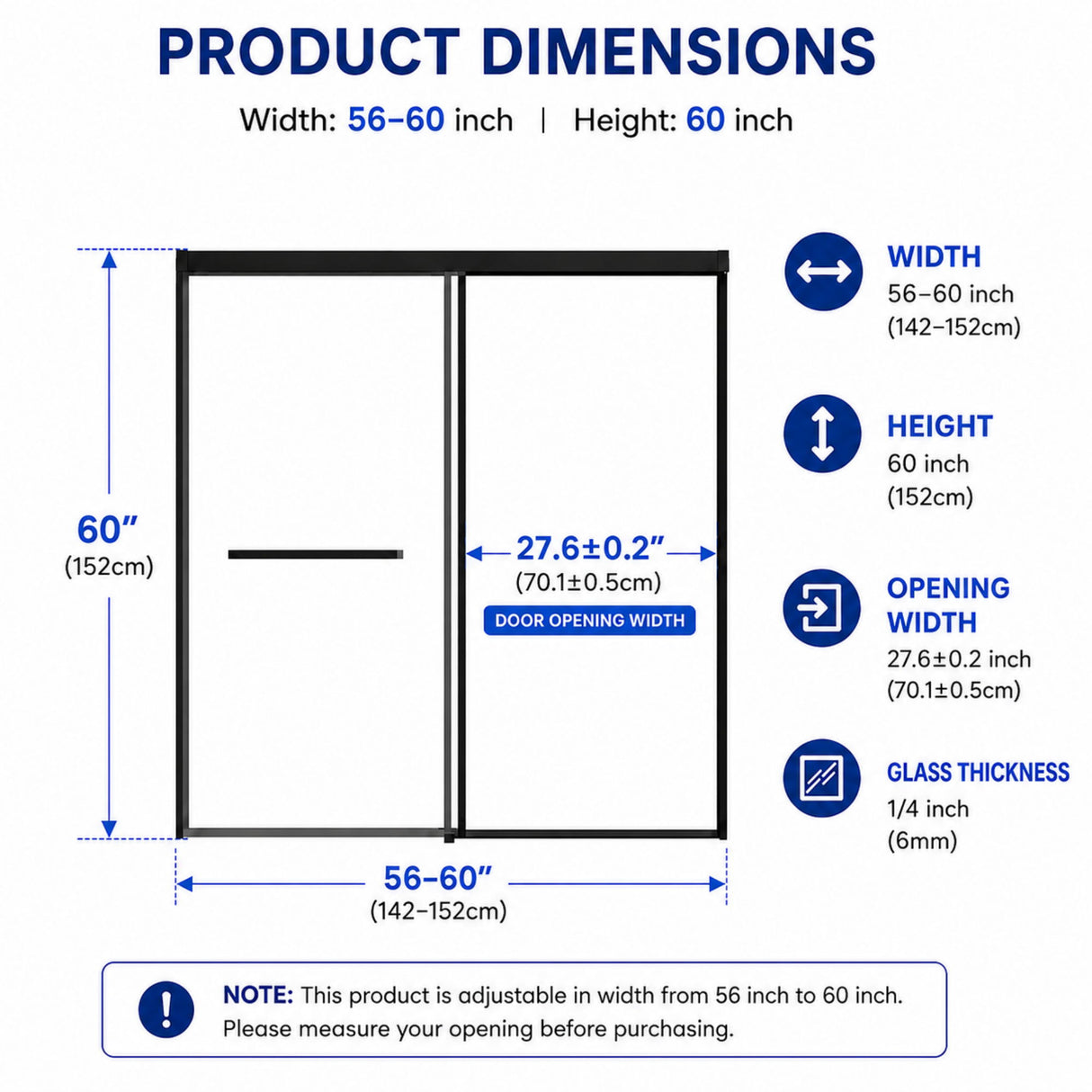 Semi-Frameless Double Sliding Shower Door