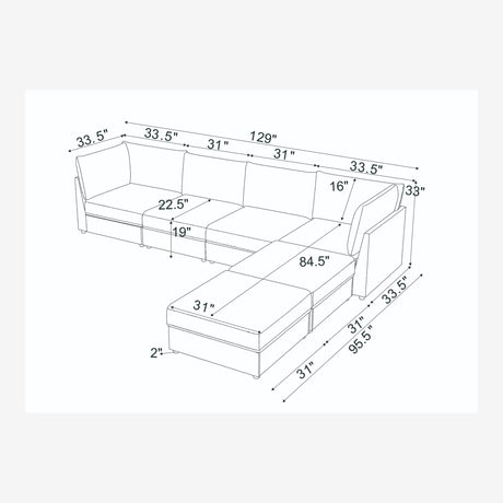 Modern Reversible Modular Sectional