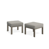 All-Weather Patio Ottomans With Thick Cushions (Set of 2)