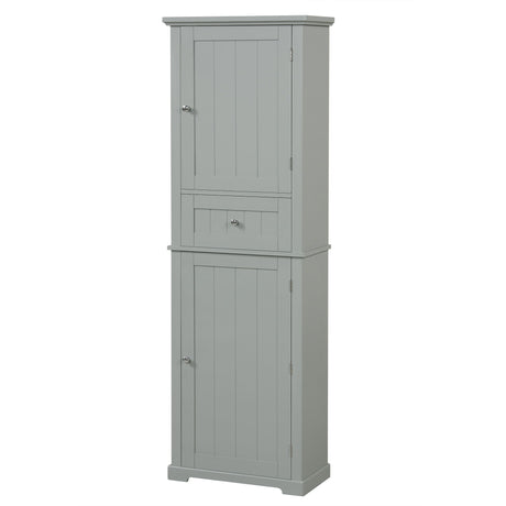 Tall Freestanding Bathroom Storage Cabinet With Drawer And Adjustable Shelf