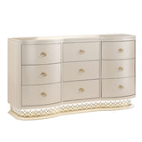 Flora - 9 Drawer Dresser With LED - Champagne