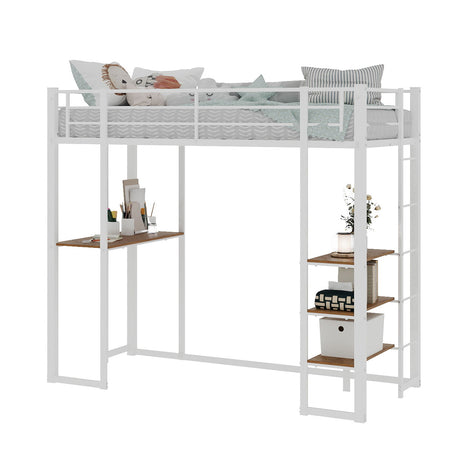 Bunk Bed With L-Shaped Desk And Dual Side Stairs