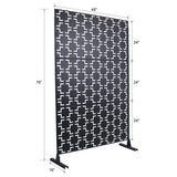 Outdoor / Indoor Privacy Screen Metal Privacy Screen, Freestanding Decorative Privacy Screen For Deck Balcony Patio - Black