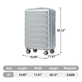Hard Shell Luggage With Scratch Resistant Surface, 4 Wheels, Combination Lock & Side Hooks