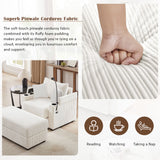 Modern Style Single Sofa Sofa Couch With Storage Space, A Movable Ottoman, 2 USB Ports, 2 Cup Holders, A Phone Holder For Living Room
