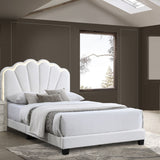 Bed With Floral Design Headboard And Built In LED Lighting