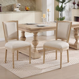 Dining Chairs Upholstered With T - Shaped Back (Set of 2) - Beige