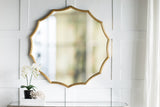Round Sunburst Wall Mirror With, Wall Decor Mirror For Entryway Bedroom Living Room - Gold
