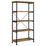 Avon - 2 Piece Computer Desk And Bookcase With 3 Drawers - Rustic Brown