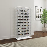 Wine Storage LED Curio Cabinet - Chrome