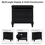 Nightstand With Charging Station, 3 Drawer Storage Table