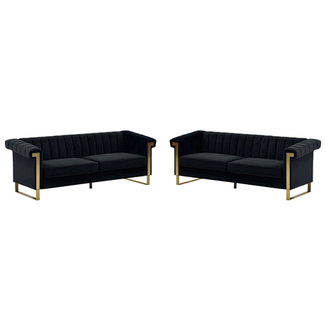 2 Piece Sofa Set With Tufted Back And Deep Seating