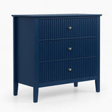 Fluted 3 Drawer Nightstand With Soft Close Slides