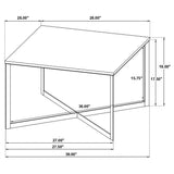 Volz - Square Coffee Table With Crisscross Base - White Marble