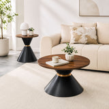 2 Piece Round Coffee Table Set For Living Room