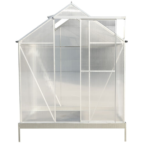 Polycarbonate house, Heavy Duty Outdoor Aluminum Walk-In House Kit With Rain Gutter, Vent And Door For Backyard Garden
