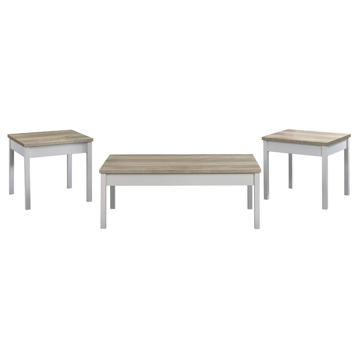 Quintara - 3 Piece Coffee Table Set - Natural / White