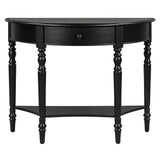 Half Moon Console Table With Drawer & Shelf