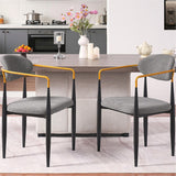 Modern Upholstered Dining Chair With Accented Armrests (Set of 2)