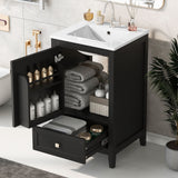 Bathroom Vanity With Sink, Soft Closing Cabinet Door, Storage Rack And Drawer