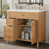 Bathroom Vanity With Sink, 3 Drawers & 2 Doors