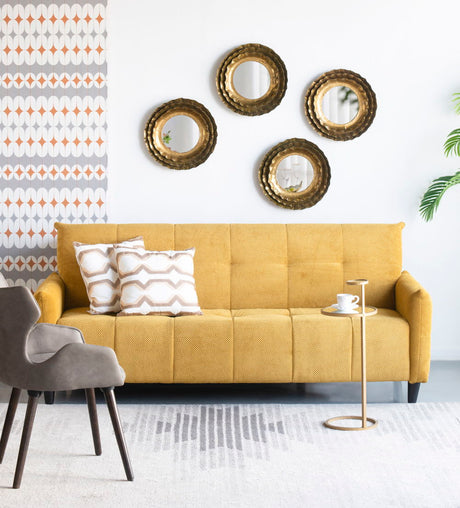 Round Wall Mirror With Metal Frame, Accent Mirror For Living Room - Gold
