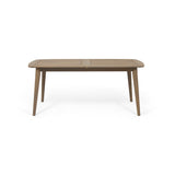 Placidity - Outdoor Expandable Dining Table With Slatted Tabletop And Tapered Legs