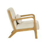 Upholstered Armchair With Back Support Pillow