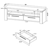 2 Drawer TV Console With Floating Top - Gray