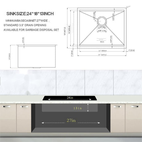 Laundry Workstation Undermount Utility Sink, Deep Single Bowl