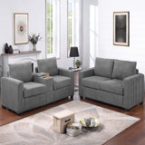 Modern Style 2 Piece Sofa Set With Cup Holders & Charging Port