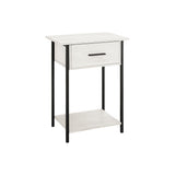 Contemporary 2 Tier Accent Table With Storage Drawer