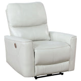 Dove Upholstered Power Recliner Chair With Smooth Power Recline And USB Charging - Gray