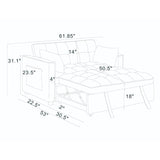 Sienna - Tufted Convertible Sleeper Sofa With Chaise - Gray