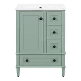 Bathroom Vanity With Integrated Basin, Soft Close Drawers, Door Mounted Double Layer Shelf