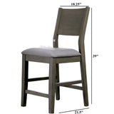 Padded Fabric Seat Panel Back Counter Height Dining Chairs (Set of 2) - Gray / Light Gray