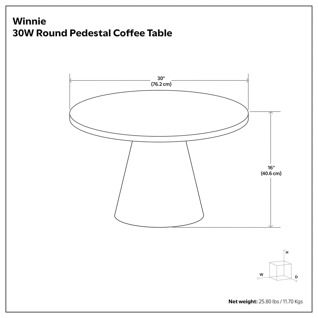Winnie - Round Coffee Table - Walnut