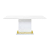 Gaines - High Gloss Dining Table With Pedestal Base