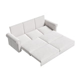Pull Out Sofa Bed 3 In 1 Convertible Sleeper Sofa With Nailhead Trim & Rolled Arm, Multi Functional