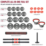 Adjustable Dumbbell Set, 4 In 1 Convertible Weights