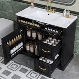 Modern Bathroom Vanity With Sink, 4 Drawers, Soft-Close Door, Adjustable Shelf