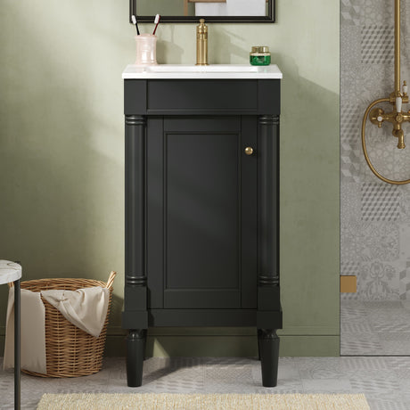 French Style Bathroom Cabinet With Sink, Adjustable Shelf