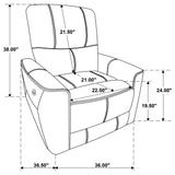 Dove Upholstered Power Recliner Chair With Smooth Power Recline And USB Charging - Gray
